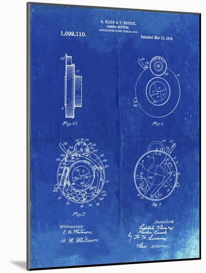 PP720-Faded Blueprint Bausch and Lomb Camera Shutter Patent Poster-Cole Borders-Mounted Giclee Print