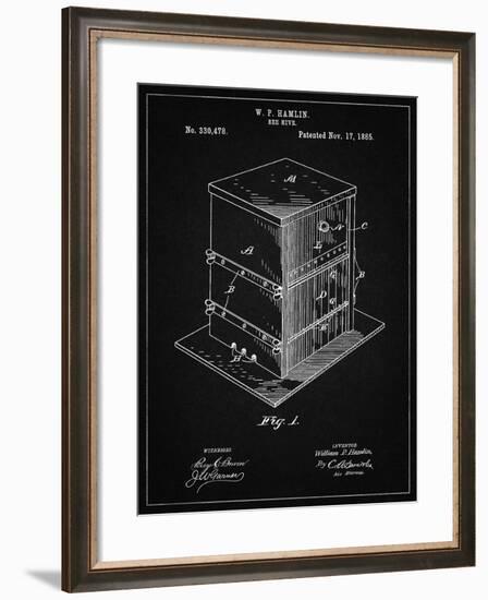 PP724-Vintage Black Bee Hive Exterior Patent Poster-Cole Borders-Framed Giclee Print