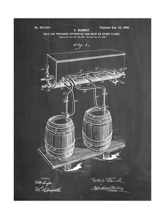 Pp729 Chalkboard Beer Keg Cold Air Pressure Tap Poster Giclee Print Cole Borders Art Com