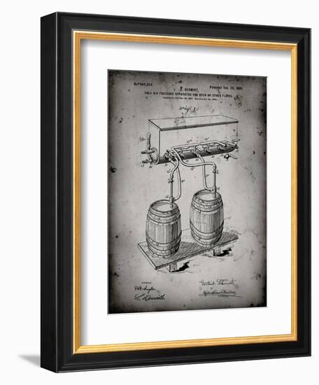 PP729-Faded Grey Beer Keg Cold Air Pressure Tap Poster-Cole Borders-Framed Giclee Print