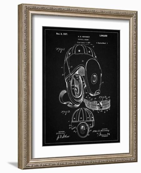 PP73-Vintage Black Football Leather Helmet 1927 Patent Poster-Cole Borders-Framed Giclee Print