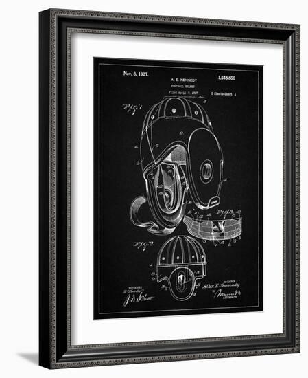 PP73-Vintage Black Football Leather Helmet 1927 Patent Poster-Cole Borders-Framed Giclee Print