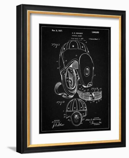 PP73-Vintage Black Football Leather Helmet 1927 Patent Poster-Cole Borders-Framed Giclee Print