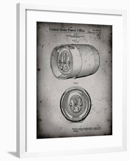 PP730-Faded Grey Beer Keg Patent Poster-Cole Borders-Framed Giclee Print