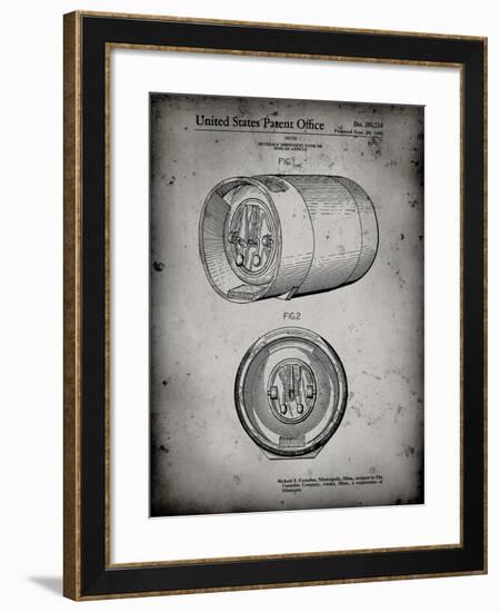 PP730-Faded Grey Beer Keg Patent Poster-Cole Borders-Framed Giclee Print