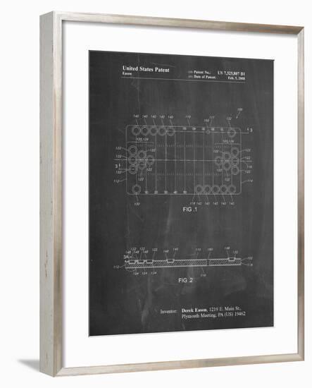 PP731-Chalkboard Beer Pong Patent Poster-Cole Borders-Framed Giclee Print