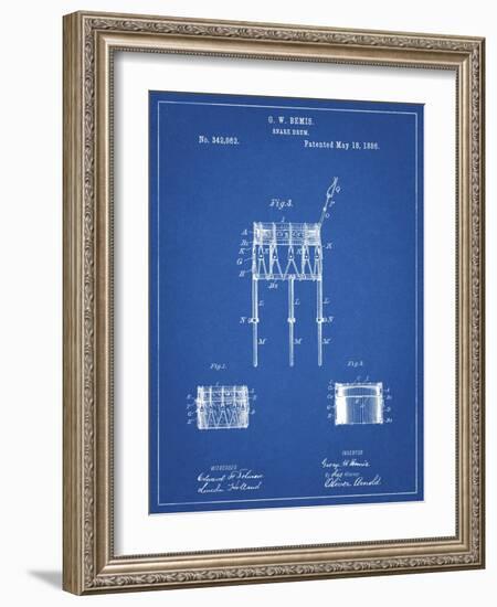 PP732-Blueprint Bemis Marching Snare Drum and Stand Patent Poster-Cole Borders-Framed Giclee Print