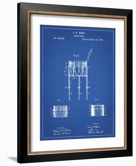 PP732-Blueprint Bemis Marching Snare Drum and Stand Patent Poster-Cole Borders-Framed Giclee Print