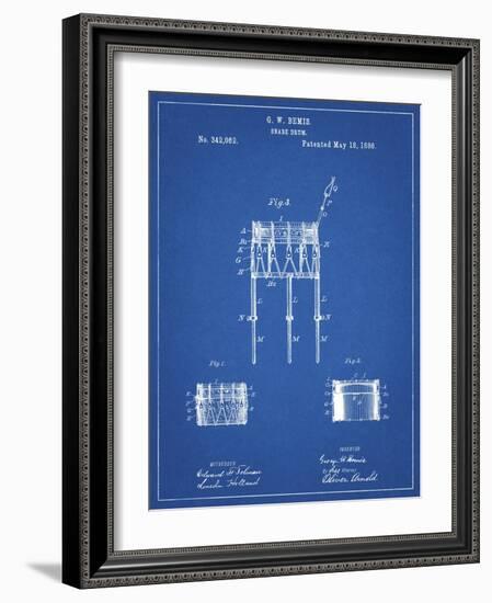 PP732-Blueprint Bemis Marching Snare Drum and Stand Patent Poster-Cole Borders-Framed Giclee Print