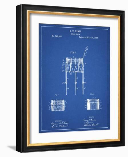 PP732-Blueprint Bemis Marching Snare Drum and Stand Patent Poster-Cole Borders-Framed Giclee Print