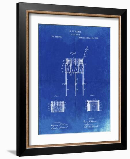 PP732-Faded Blueprint Bemis Marching Snare Drum and Stand Patent Poster-Cole Borders-Framed Giclee Print