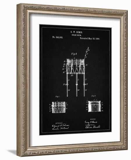 PP732-Vintage Black Bemis Marching Snare Drum and Stand Patent Poster-Cole Borders-Framed Giclee Print