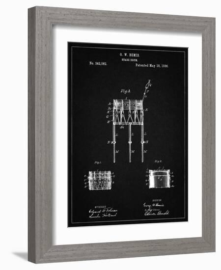 PP732-Vintage Black Bemis Marching Snare Drum and Stand Patent Poster-Cole Borders-Framed Giclee Print