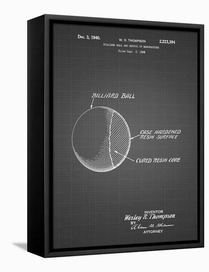 PP736-Black Grid Billiard Ball Patent Poster-Cole Borders-Framed Premier Image Canvas