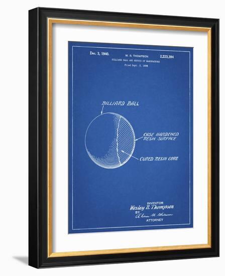 PP736-Blueprint Billiard Ball Patent Poster-Cole Borders-Framed Giclee Print