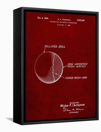 PP736-Burgundy Billiard Ball Patent Poster-Cole Borders-Framed Premier Image Canvas