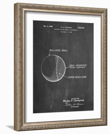 PP736-Chalkboard Billiard Ball Patent Poster-Cole Borders-Framed Giclee Print