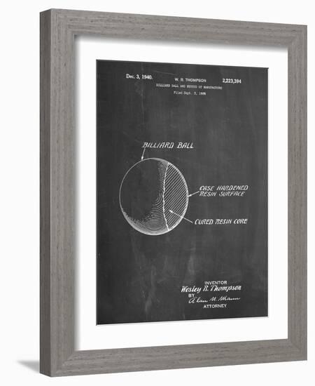 PP736-Chalkboard Billiard Ball Patent Poster-Cole Borders-Framed Giclee Print