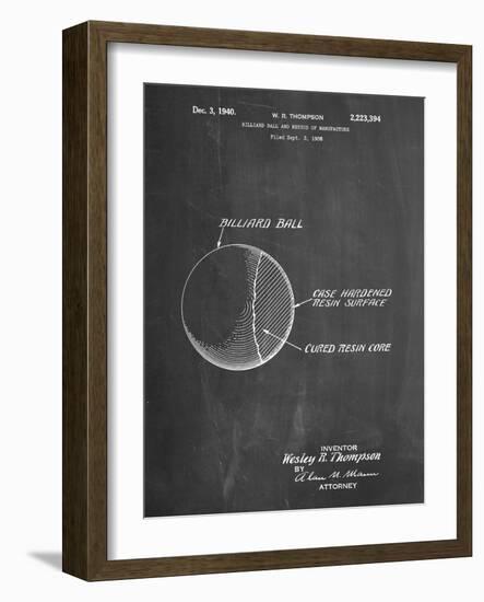 PP736-Chalkboard Billiard Ball Patent Poster-Cole Borders-Framed Giclee Print