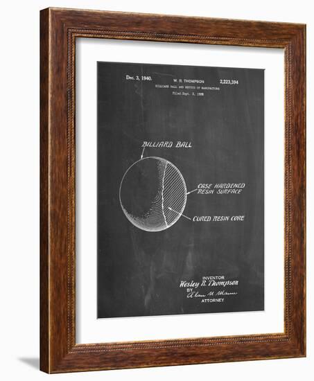 PP736-Chalkboard Billiard Ball Patent Poster-Cole Borders-Framed Giclee Print