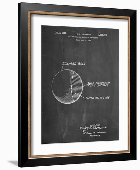 PP736-Chalkboard Billiard Ball Patent Poster-Cole Borders-Framed Giclee Print