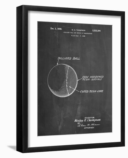 PP736-Chalkboard Billiard Ball Patent Poster-Cole Borders-Framed Giclee Print