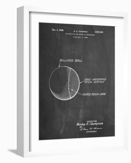 PP736-Chalkboard Billiard Ball Patent Poster-Cole Borders-Framed Giclee Print