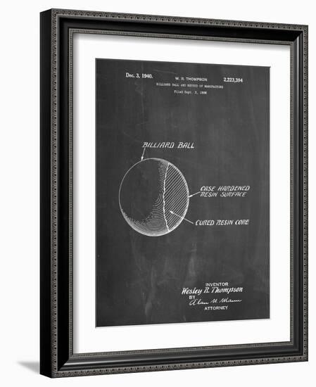 PP736-Chalkboard Billiard Ball Patent Poster-Cole Borders-Framed Giclee Print