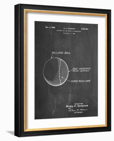 PP736-Chalkboard Billiard Ball Patent Poster-Cole Borders-Framed Giclee Print