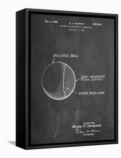 PP736-Chalkboard Billiard Ball Patent Poster-Cole Borders-Framed Premier Image Canvas