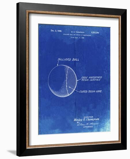 PP736-Faded Blueprint Billiard Ball Patent Poster-Cole Borders-Framed Giclee Print