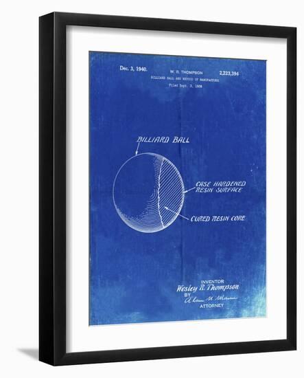 PP736-Faded Blueprint Billiard Ball Patent Poster-Cole Borders-Framed Giclee Print