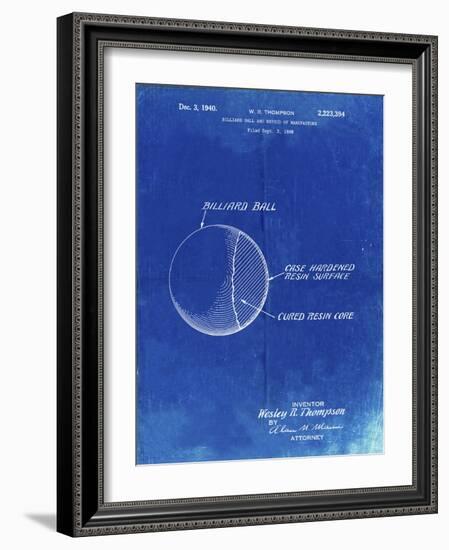 PP736-Faded Blueprint Billiard Ball Patent Poster-Cole Borders-Framed Giclee Print