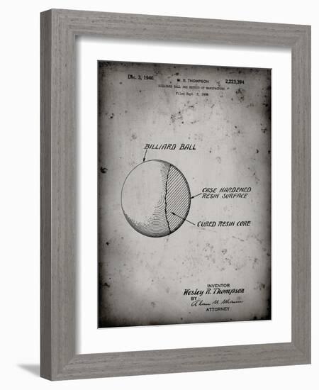 PP736-Faded Grey Billiard Ball Patent Poster-Cole Borders-Framed Giclee Print