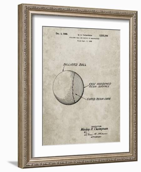 PP736-Sandstone Billiard Ball Patent Poster-Cole Borders-Framed Giclee Print