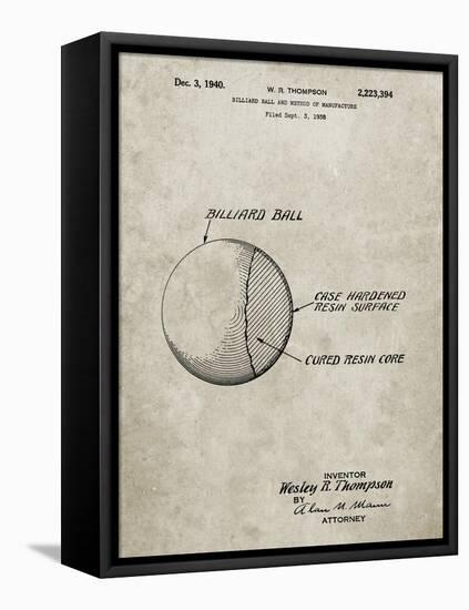 PP736-Sandstone Billiard Ball Patent Poster-Cole Borders-Framed Premier Image Canvas