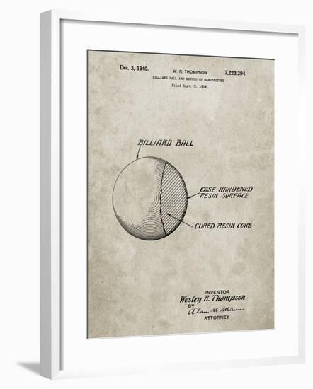 PP736-Sandstone Billiard Ball Patent Poster-Cole Borders-Framed Giclee Print