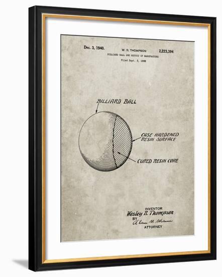 PP736-Sandstone Billiard Ball Patent Poster-Cole Borders-Framed Giclee Print