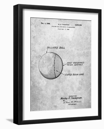 PP736-Slate Billiard Ball Patent Poster-Cole Borders-Framed Giclee Print