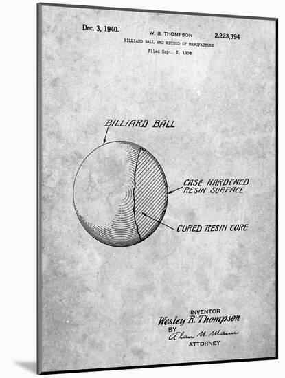 PP736-Slate Billiard Ball Patent Poster-Cole Borders-Mounted Giclee Print