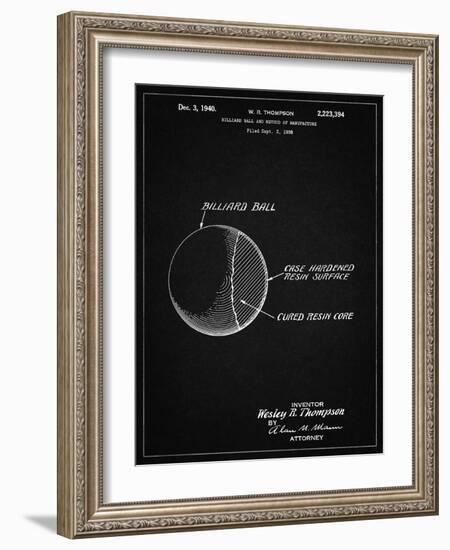 PP736-Vintage Black Billiard Ball Patent Poster-Cole Borders-Framed Giclee Print