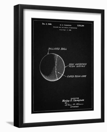 PP736-Vintage Black Billiard Ball Patent Poster-Cole Borders-Framed Giclee Print