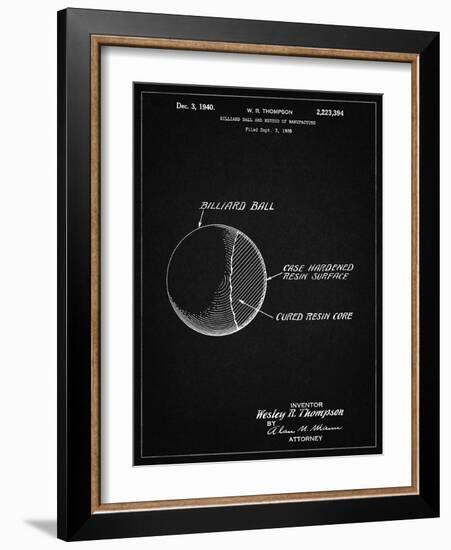 PP736-Vintage Black Billiard Ball Patent Poster-Cole Borders-Framed Giclee Print