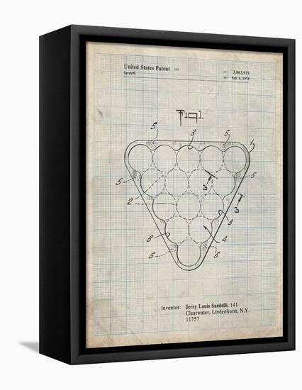 PP737-Antique Grid Parchment Billiard Ball Rack Patent Poster-Cole Borders-Framed Premier Image Canvas