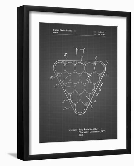 PP737-Black Grid Billiard Ball Rack Patent Poster-Cole Borders-Framed Giclee Print