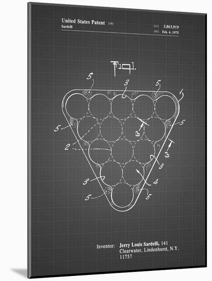 PP737-Black Grid Billiard Ball Rack Patent Poster-Cole Borders-Mounted Giclee Print