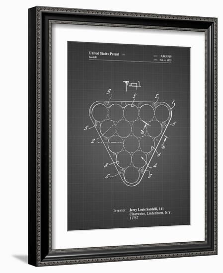 PP737-Black Grid Billiard Ball Rack Patent Poster-Cole Borders-Framed Giclee Print