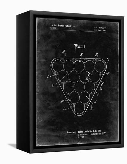 PP737-Black Grunge Billiard Ball Rack Patent Poster-Cole Borders-Framed Premier Image Canvas