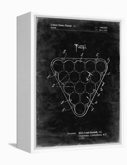 PP737-Black Grunge Billiard Ball Rack Patent Poster-Cole Borders-Framed Premier Image Canvas