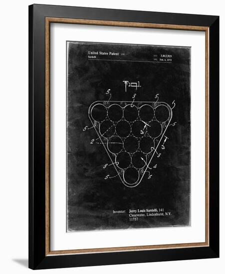 PP737-Black Grunge Billiard Ball Rack Patent Poster-Cole Borders-Framed Giclee Print